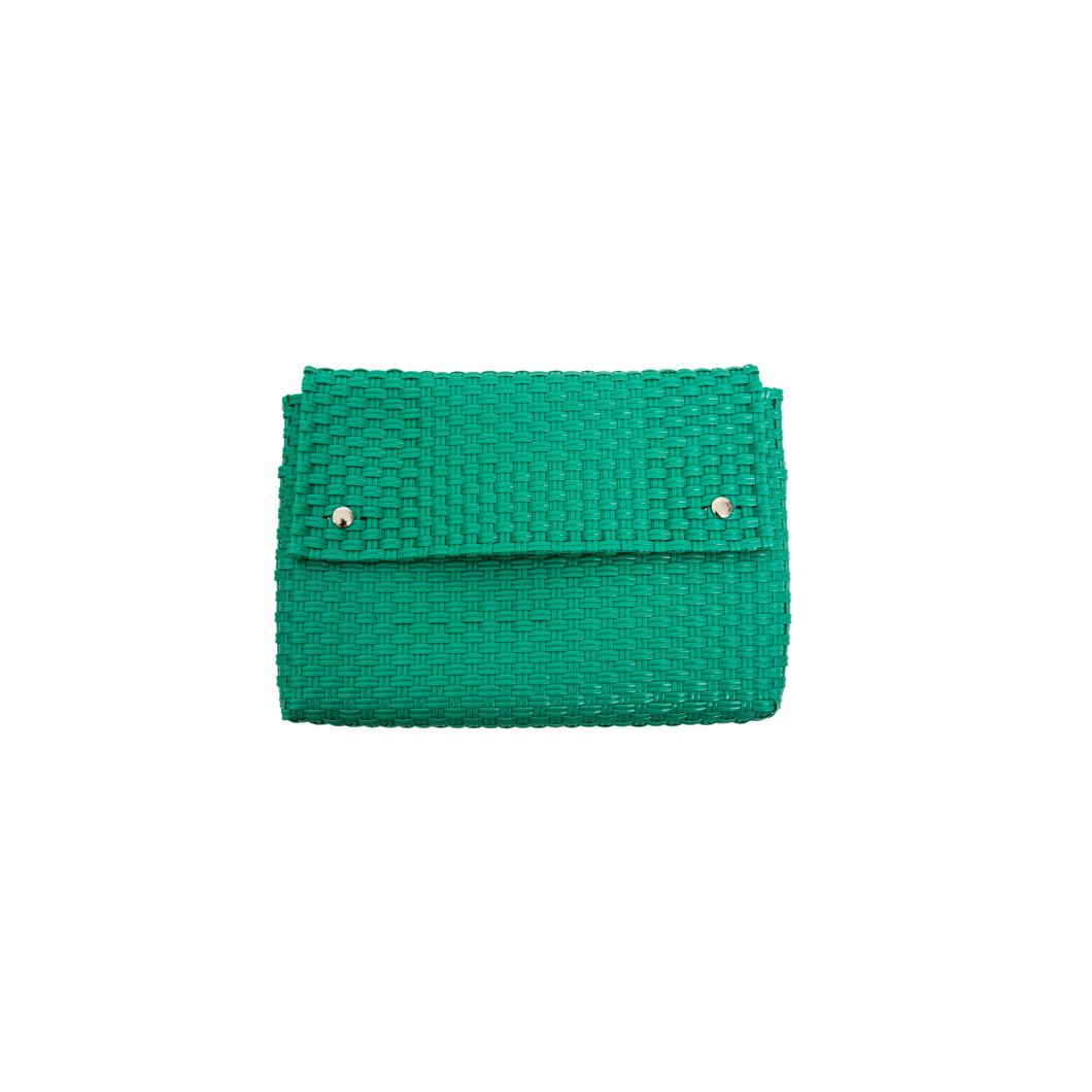 RECYCLED PLASTIC WOVEN CLUTCH