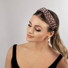 Load image into Gallery viewer, PEARL EMBELLISHED TOP-KNOT HEADBAND
