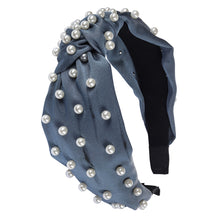Load image into Gallery viewer, PEARL EMBELLISHED TOP-KNOT HEADBAND
